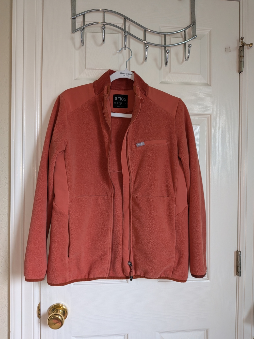 FIGS  On Shift Fleece Terra Cotta Zip-Up Jacket, XL